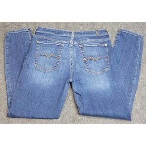 7 For All Mankind Jeans Womens 32 Blue Denim Stretch Streetwear Grunge Americana